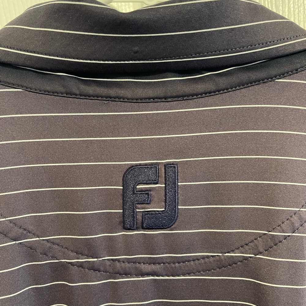 Footjoy Polo Shirt Mens Size L Stripe Golf Performance Stretch - Picture 6 of 7